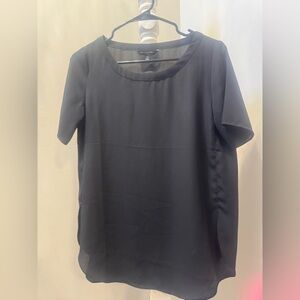 Banana Republic Sheer Classic Black Blouse Size XS